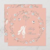 Sonnenblumen-Kronleuchter Kinderdusche Einladung (Vorne/Hinten)