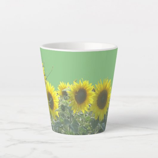 Sonnenblumen Kruste. BC Green Latte Tasse (Vorderseite)