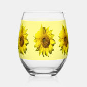 Sonnenblumen Kruste. Hintergrundfarbe Weinglas Ohne Stiel (Vorderseite)