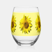Sonnenblumen Kruste. Hintergrundfarbe Weinglas Ohne Stiel (Rückseite)