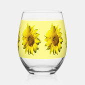 Sonnenblumen Kruste. Hintergrundfarbe Weinglas Ohne Stiel (Rechts)