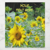 Sonnenblumen Kruste. Set für Textnahrung und Geträ Weinetikett (Einzelnes Label)