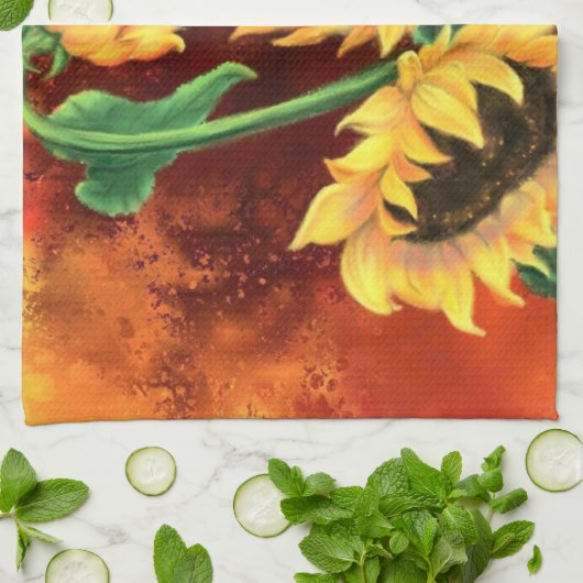 Sonnenblumen Küchentücher - Malereien (Gefaltet)
