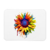 Sonnenblumen Kunst, Abstrakte Blume Malerei Magnet (Horizontal)