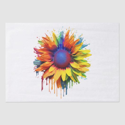 Sonnenblumen Kunst, Abstrakte Blume Malerei Seidenpapier (Vorderseite)