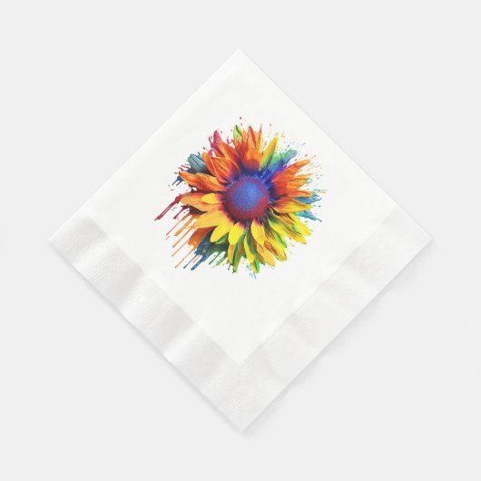 Sonnenblumen Kunst, Abstrakte Blume Malerei Serviette (Ecke)