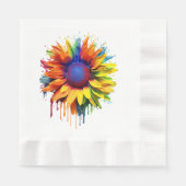 Sonnenblumen Kunst, Abstrakte Blume Malerei Serviette (Vorderseite)