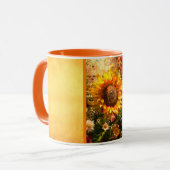 Sonnenblumen Kunst, Dichtung und Musik Tasse (Vorderseite Links)