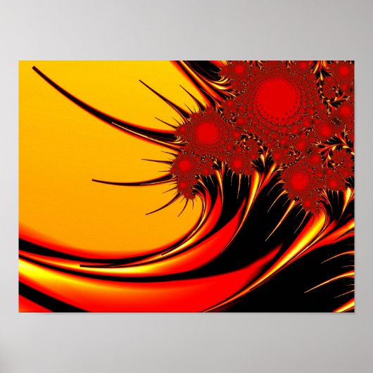 Sonnenblumen Kunst, Fraktal Poster (Vorne)