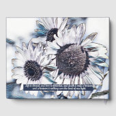 Sonnenblumen Kunst in Blau und Weiß | FOTO | Beerd Gästebuch (Rückseite)