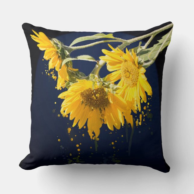 Sonnenblumen Kunst Kissen (Vorderseite)