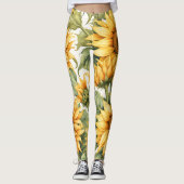 Sonnenblumen Kunst Leggings (Vorderseite)