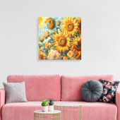 Sonnenblumen Kunst Leinwanddruck (Insitu (Wohnzimmer))