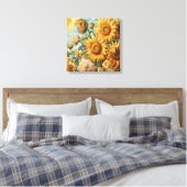 Sonnenblumen Kunst Leinwanddruck (Insitu (Schlafzimmer))