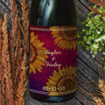 Sonnenblumen Kunst Rustikales Burgund Personalisie