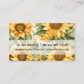 Sonnenblumen Kunst Zeichnend Visitenkarte (Rückseite)