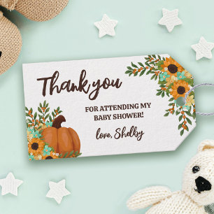 Sonnenblumen Kürbis Herbst Blumen Dankeschön Geschenkanhänger