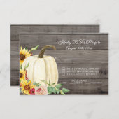 Sonnenblumen Kürbis Roter Fall Barn Wood UAWG Einladung (Vorne/Hinten)