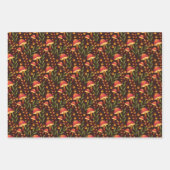 Sonnenblumen, Kürbis und Pilze auf Braun Geschenkpapier Set (Vorderseite 3)