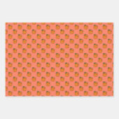 Sonnenblumen, Kürbis und Pilze auf Korallenrosa Geschenkpapier Set (Vorderseite 2)