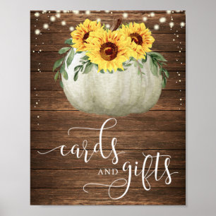 Sonnenblumen Kürbiskarten und Geschenkzeichen Poster