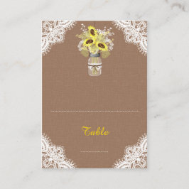 Sonnenblumen Lace Jar Rustic Wedding Platzkarten