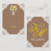 Sonnenblumen Lace Jar Rustic Wedding Platzkarten (Vorne/Hinten)