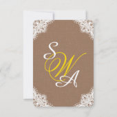 Sonnenblumen Lace Mason Jar RSVP Card Karte (Rückseite)