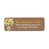 Sonnenblumen Lace Mason Jar Wedding Labels (Vorne)