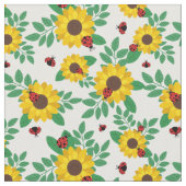 Sonnenblumen & Ladybugs Muster Stoff (Nahaufnahme)