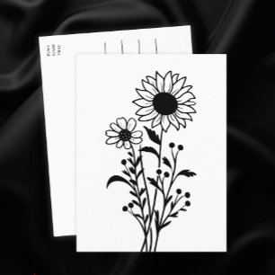 Sonnenblumen Land Blumen In Gedanken an Dich, Hall Postkarte