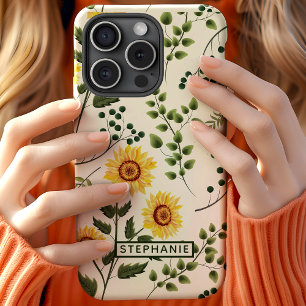 Sonnenblumen-Land Blumen Persönlicher Name Case-Mate iPhone Hülle