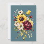 Sonnenblumen Land Elegance Hochzeit Einladung (Rückseite)