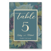 Sonnenblumen Land Elegance Hochzeit Tischnummer (Rückseite)