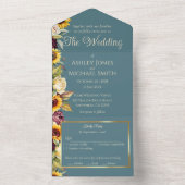 Sonnenblumen Land Elegante All In One Einladung (Innen Boden)