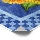 Sonnenblumen Land Folklorekunst Plakat drucken (Ecke)