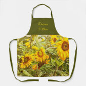 Sonnenblumen Land Gelb Grün Vintag Kochen Schürze (Vorderseite)