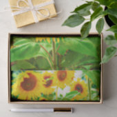 Sonnenblumen Land Gelb grüne Blütendekoupage Seidenpapier (Geschenk)