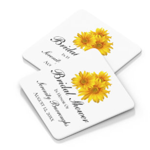 Sonnenblumen-Land Gelbe Blumige Hochzeitsdusche Rechteckiger Pappuntersetzer