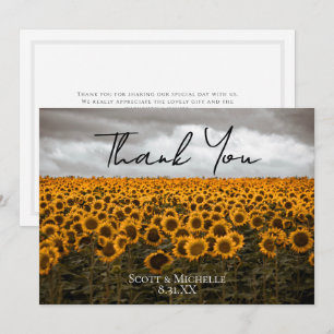 Sonnenblumen-Land-Hochzeits-Dankeskarten Dankeskarte