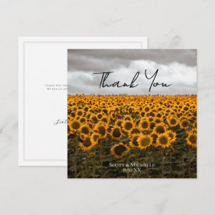Sonnenblumen-Land-Hochzeits-Dankeskarten Dankeskarte
