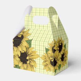 Sonnenblumen Land Kariert Gefälligkeitsboxen Geschenkschachtel