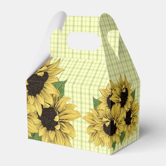 Sonnenblumen Land Kariert Gefälligkeitsboxen Geschenkschachtel (Vorderseite)