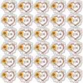 Sonnenblumen Land Monogram Rustic Wedding Stickers Aufkleber (Vorderseite)