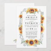 Sonnenblumen Land Probe Abendessen Einladung (Vorne/Hinten)