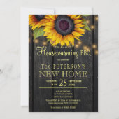 Sonnenblumen Land Scheunenholzhaus Erwärmung Einladung (Vorderseite)