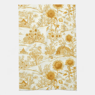 Sonnenblumen-Land-Toile Vintage Gelb Geschirrtuch