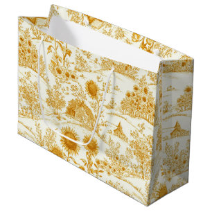 Sonnenblumen-Land-Toile Vintage Gelb Große Geschenktüte