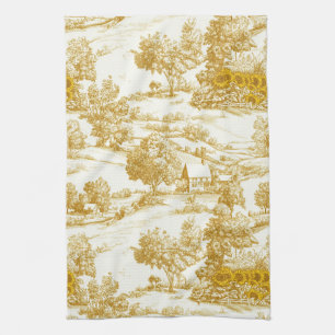 Sonnenblumen-Land-Vintage-Gelb-Toile (6) Geschirrtuch