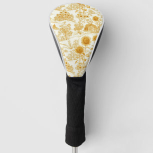Sonnenblumen-Land-Vintage-Gelb-Toile Golf Headcover